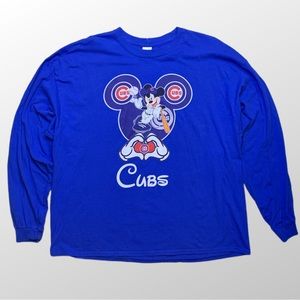 Chicago Cubs Disney Mickey Mouse blue baseball long sleeve